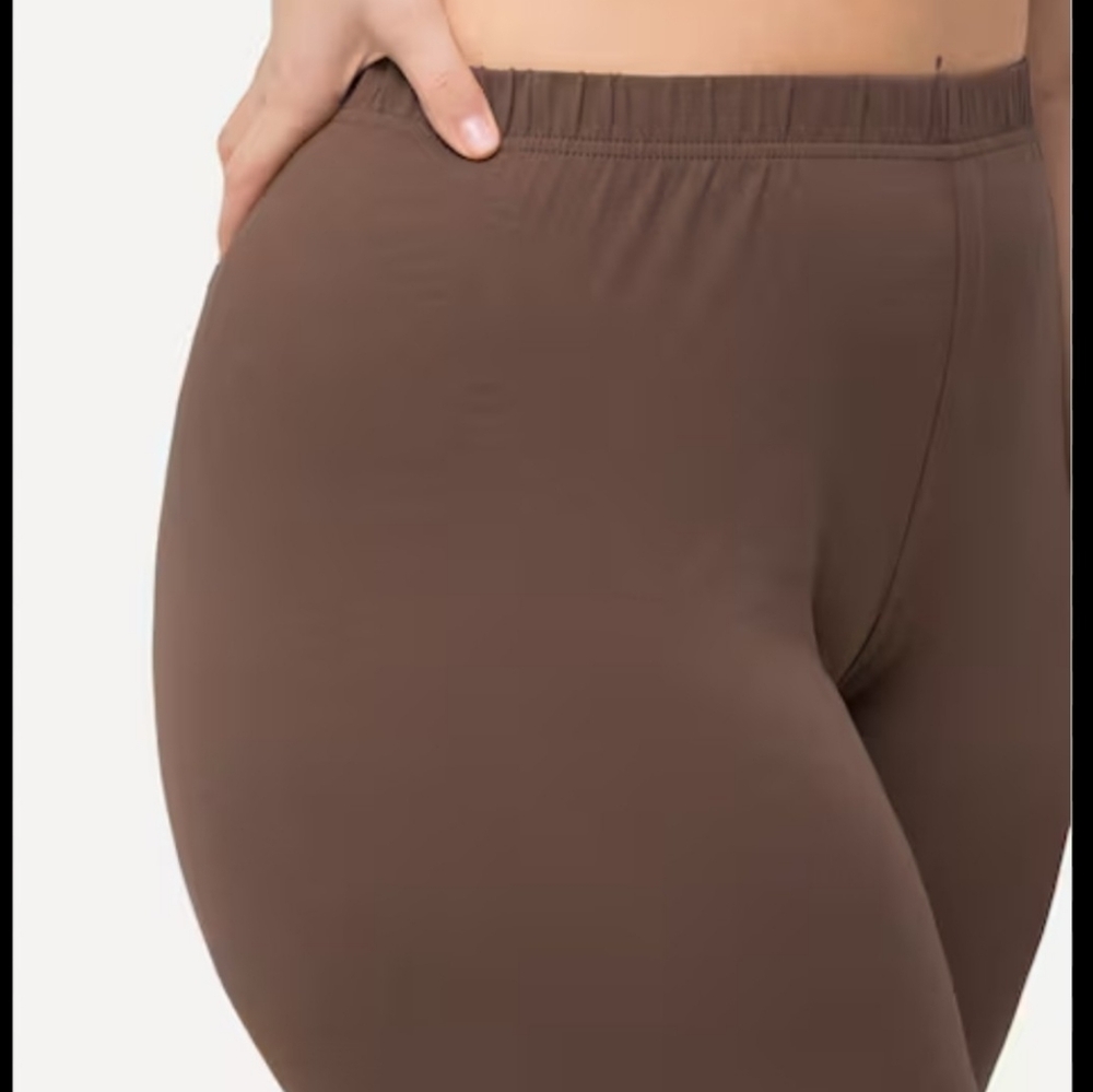 Fashion Bug Dark Brown Leggings Women’s Plus Size 1X Comfort Stretch GUC